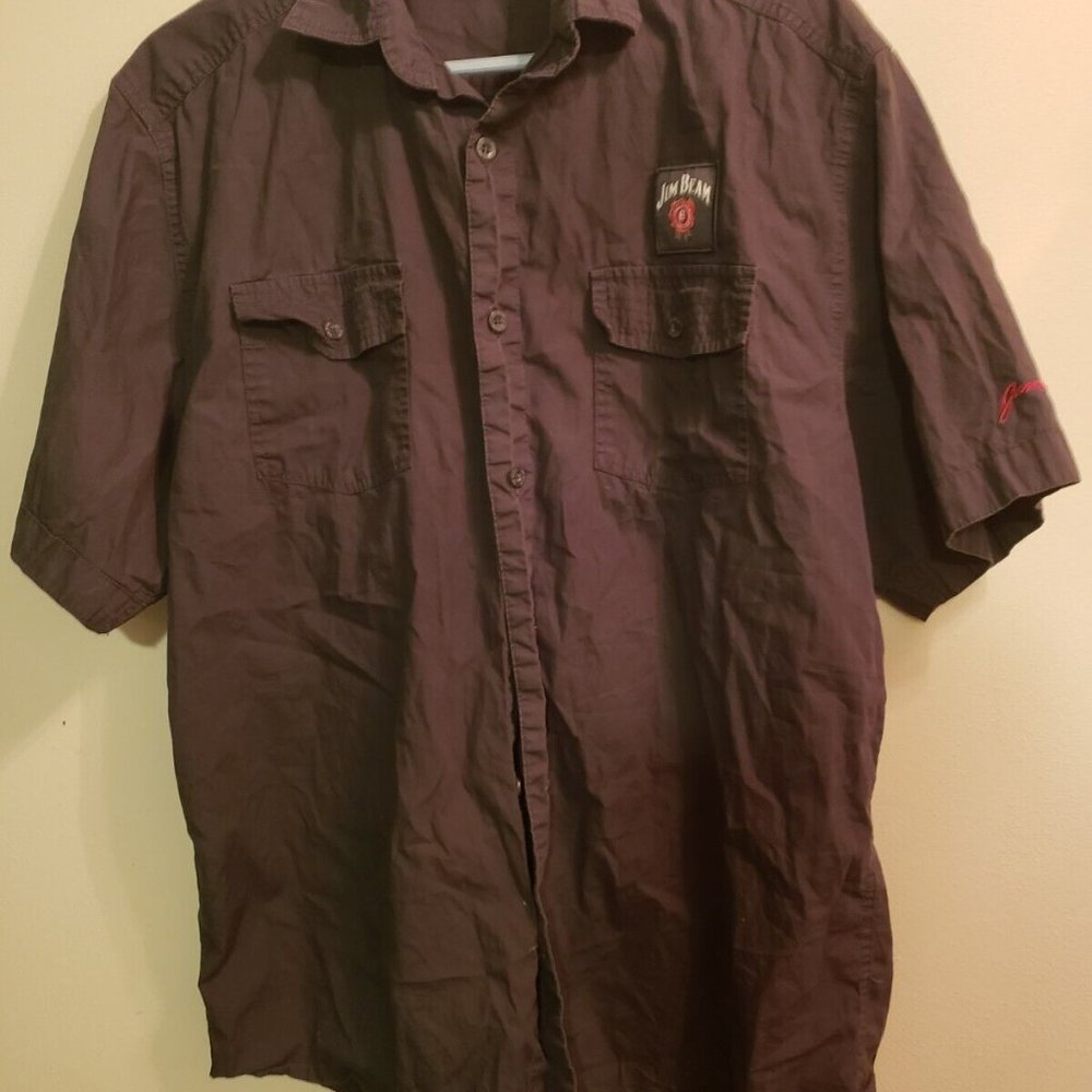 Jim Beam Front Pocket Button Up Cotton SS Casual Shirt Size 2XL